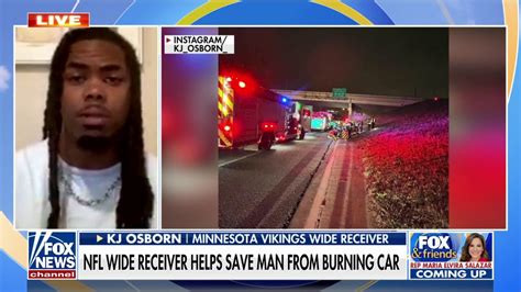 NFL player KJ Osborn helps rescue man from burning car in Austin